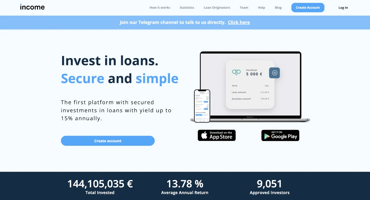 Income Marketplace website