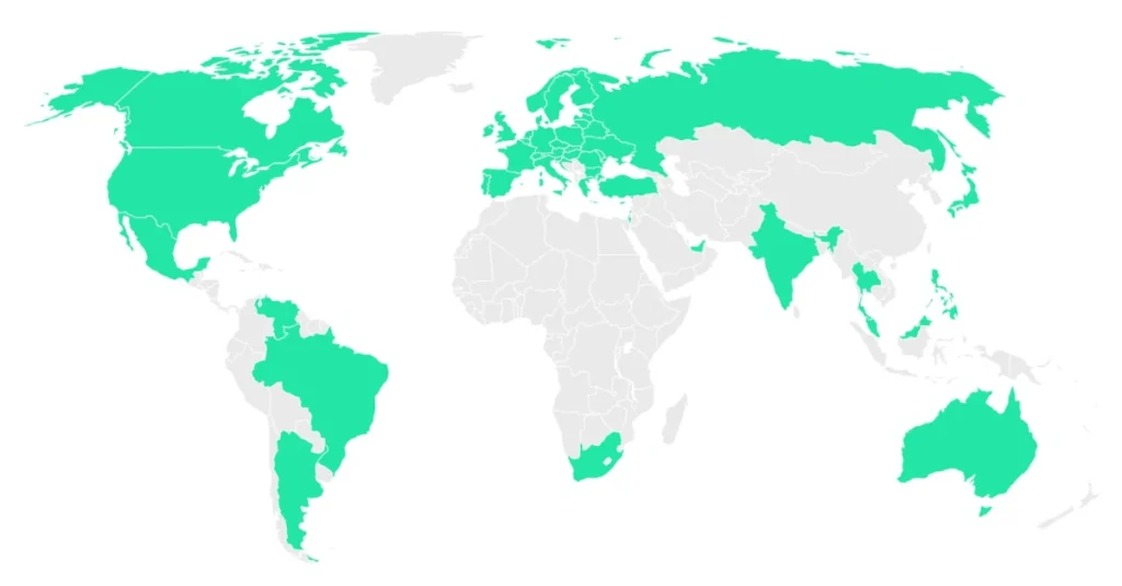Map of PeerBerry investors