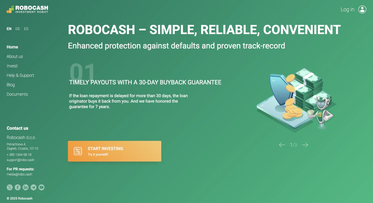 Screenshot of robo.cash